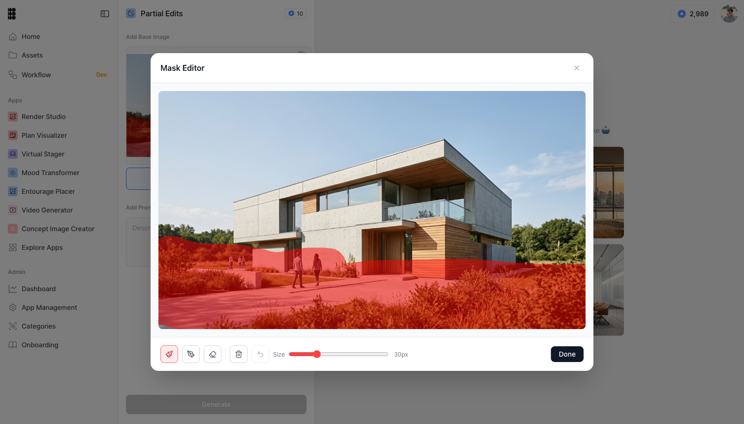 Partial Edit 마스크